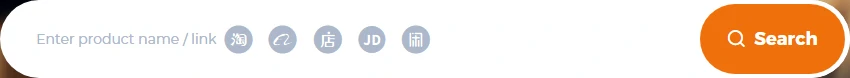Hoobuy search field for a product name or link